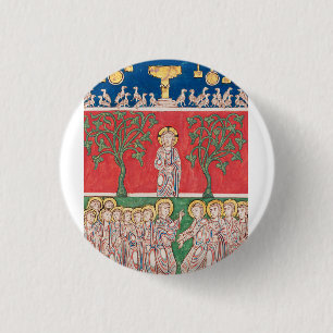 Jesus Christ and 12 Apostles 3 Cm Round Badge