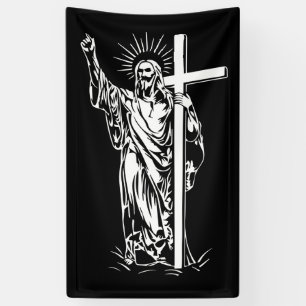 Jesus Christ and a cross Banner