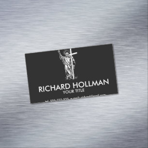 Jesus Christ and a cross Magnetic Business Card
