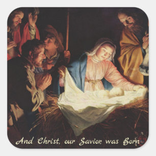 Jesus Christ and Mary, Bethlehem Christmas Sticker