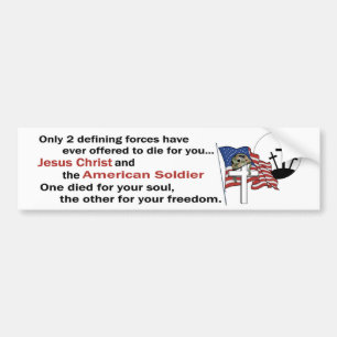 Jesus Christ and the American Soldier 3rd version Bumper Sticker