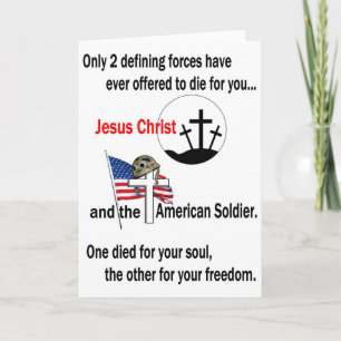 Jesus Christ and the American Soldier Card