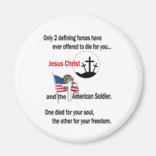 Jesus Christ and the American Soldier Magnet