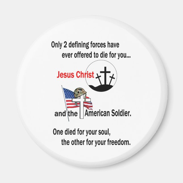 Jesus Christ and the American Soldier Magnet (Front)