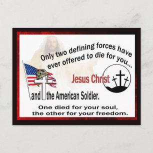 Jesus Christ And The American Soldier Postcard
