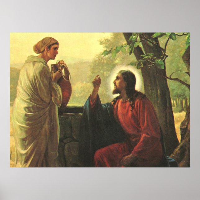 Jesus Christ and the Good Samaritan at the Well Poster (Front)