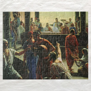 Jesus Christ at Wedding of Cana, Water into Wine Jigsaw Puzzle