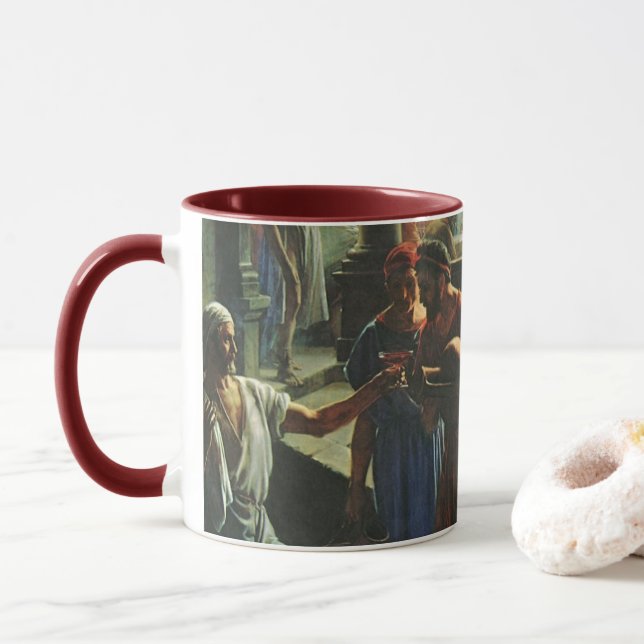 Jesus Christ at Wedding of Cana, Water into Wine Mug (With Donut)