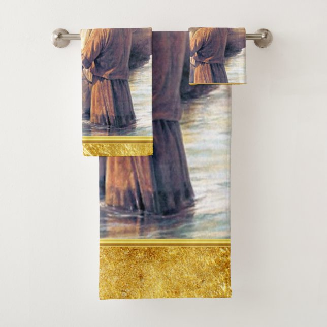 Jesus Christ Baptism image one Bath Towel Set (Insitu)