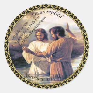 Jesus Christ Baptism image one Classic Round Sticker