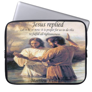 Jesus Christ Baptism image one Laptop Sleeve