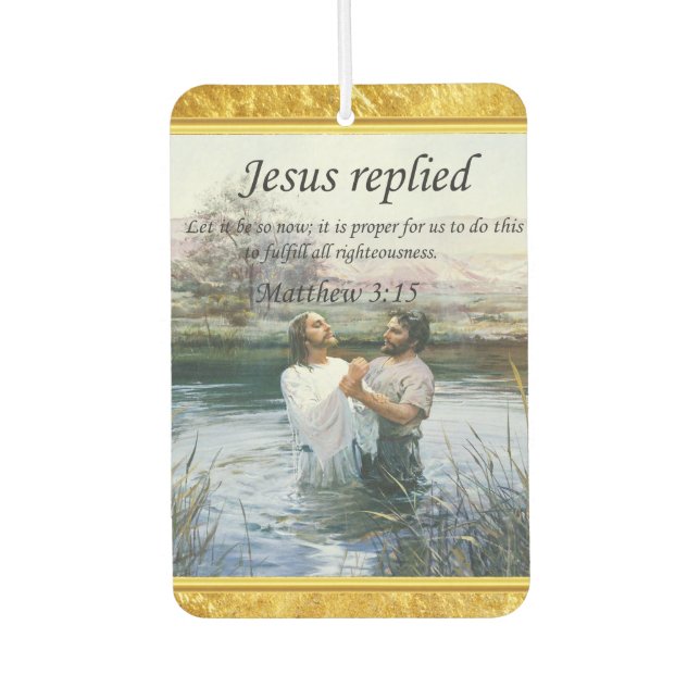 Jesus Christ Baptism image two Car Air Freshener (Front)