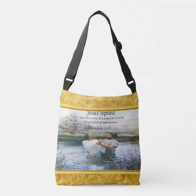 Jesus Christ Baptism image two Crossbody Bag (Front)