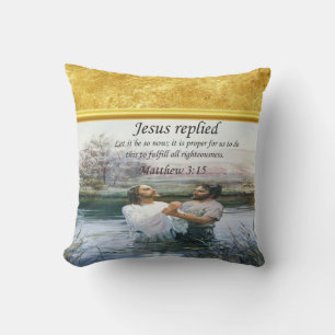 Jesus Christ Baptism image two Cushion