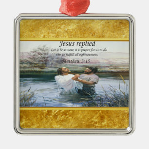 Jesus Christ Baptism image two Metal Tree Decoration