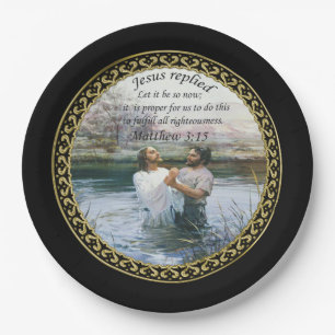 Jesus Christ Baptism image two Paper Plate