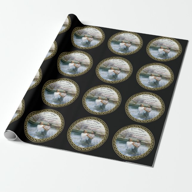 Jesus Christ Baptism image two Wrapping Paper (Unrolled)