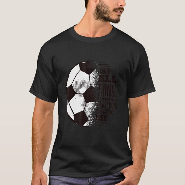 Jesus Christ Bible Christian Cross Football T-Shirt (Front)