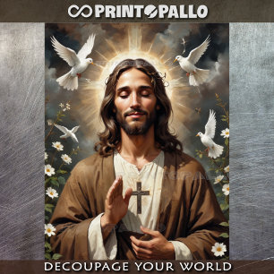 Jesus Christ bless you. Holy Cross and Dove Tissue Paper