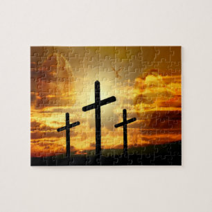 Jesus Christ Blessed Virgin Mary Dove Calvery Jigsaw Puzzle