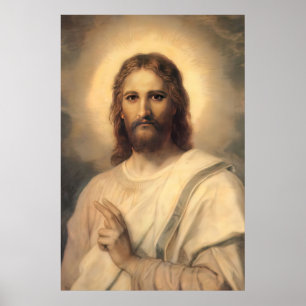 Jesus Christ Blessing by H. Hofmann Poster