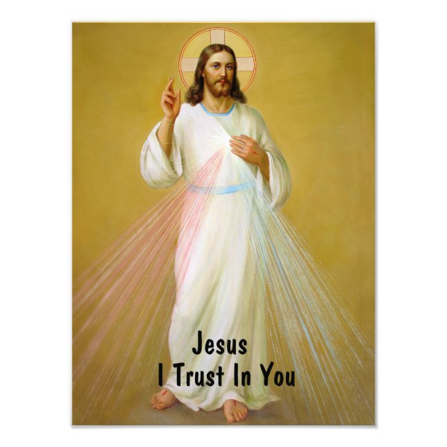 Jesus Christ Blessing I Trust in You Quote Photo Print (Front)