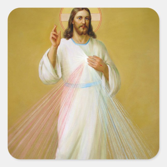 Jesus Christ Blessing Religious Christian gift Square Sticker (Front)
