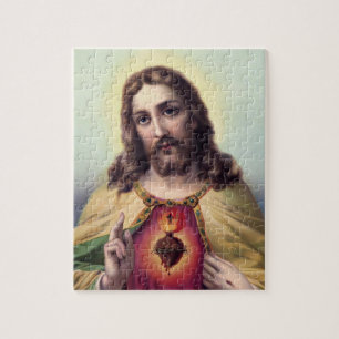 Jesus Christ Blessing Sacred Heart of Jesus  Jigsaw Puzzle
