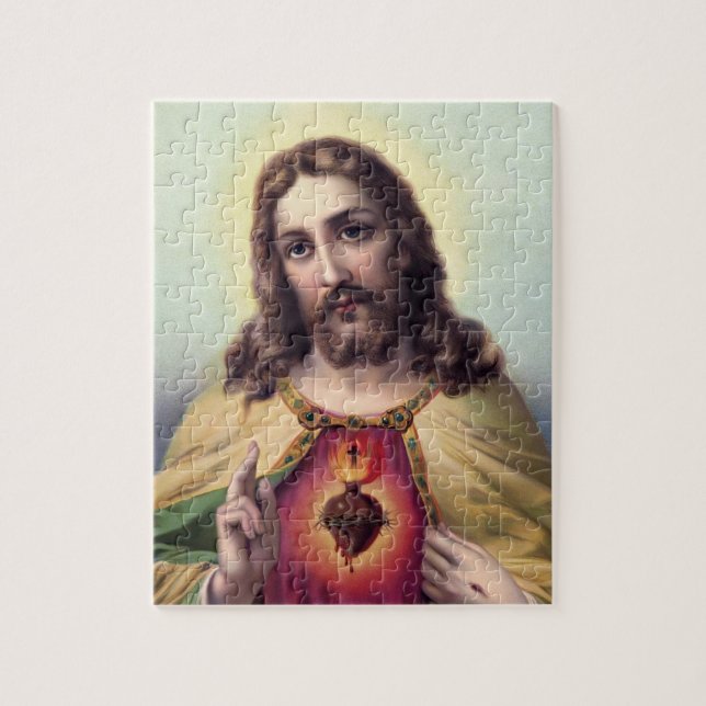 Jesus Christ Blessing Sacred Heart of Jesus  Jigsaw Puzzle (Vertical)