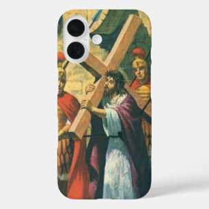 Jesus Christ Carrying the Cross to his Crucifixion iPhone 16 Case