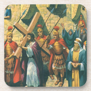Jesus Christ Carrying the Cross to his Crucifixion Coaster
