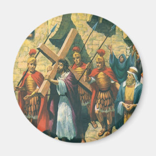 Jesus Christ Carrying the Cross to his Crucifixion Magnet