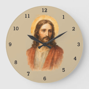 Jesus Christ Catholic Resurrection Faith Large Clock