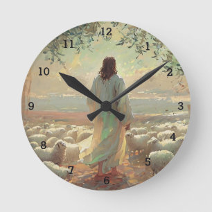 Jesus Christ Catholic Resurrection Faith Round Clock