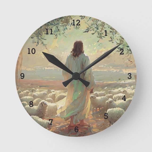 Jesus Christ Catholic Resurrection Faith   Round Clock (Front)