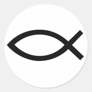 Jesus Christ, Christian fish symbol Classic Round Sticker