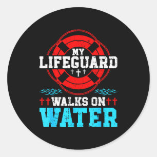 Jesus Christ Christian My Walks On Water  Classic Round Sticker