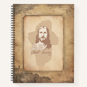 Jesus Christ. Christian Preacher Old Fashioned Notebook
