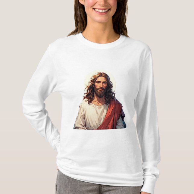 Jesus Christ Christian Women's Long Sleeve Tee (Front)