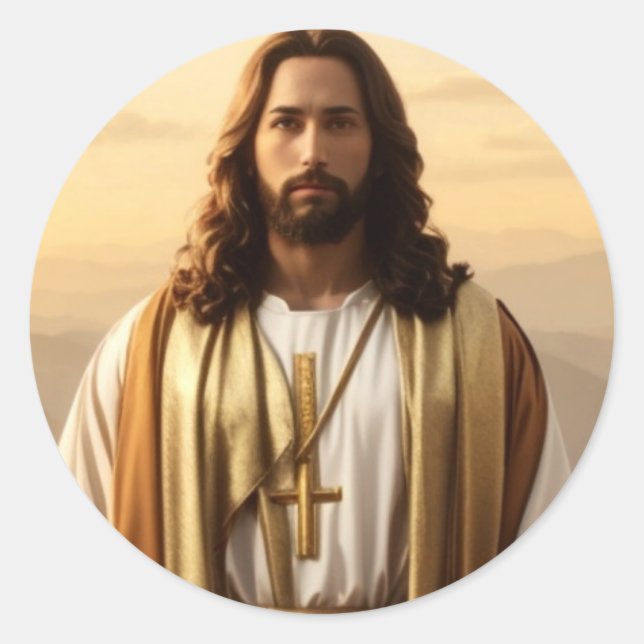 Jesus Christ Classic Round Sticker (Front)