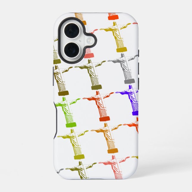 Jesus Christ color pattern iPhone 16 Case (Back)