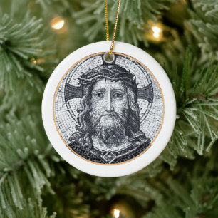 Jesus Christ & Compassion Art vintage Ornament WHT