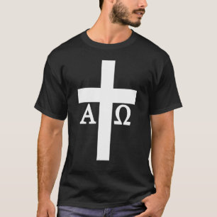 Jesus Christ Cross Alpha Omega Christianity Bible  T-Shirt