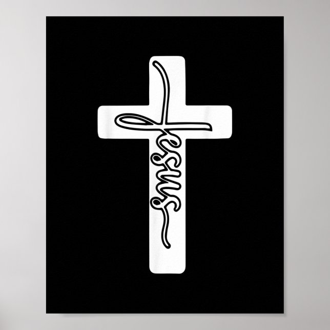 Jesus Christ Cross Bible Verses Church God Faith C Poster (Front)