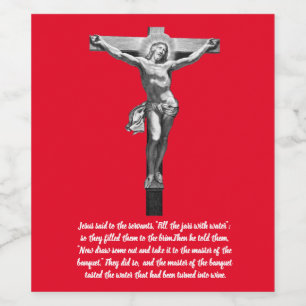 Jesus christ Cross Christian Faith Bible ART Wine Label