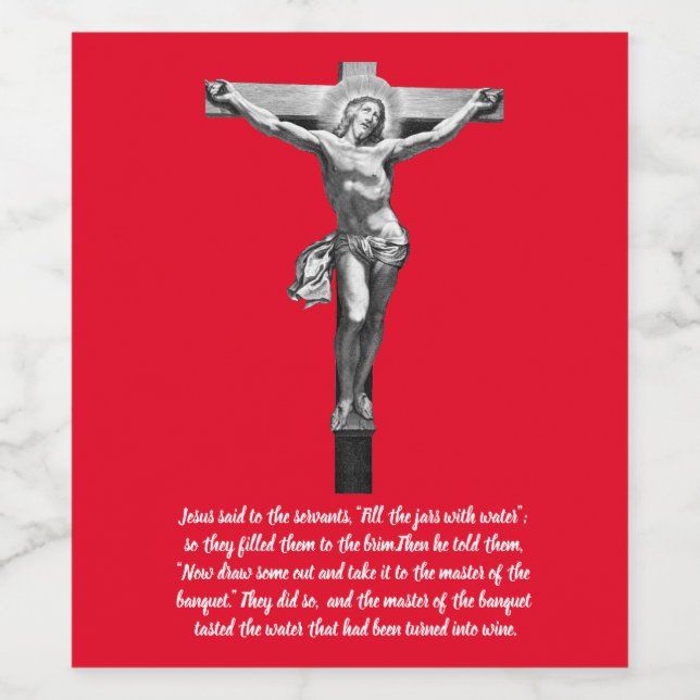 Jesus christ Cross Christian Faith Bible ART Wine Label (Single Label)