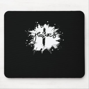 Jesus Christ Cross Crucifix Religion Christianity Mouse Mat
