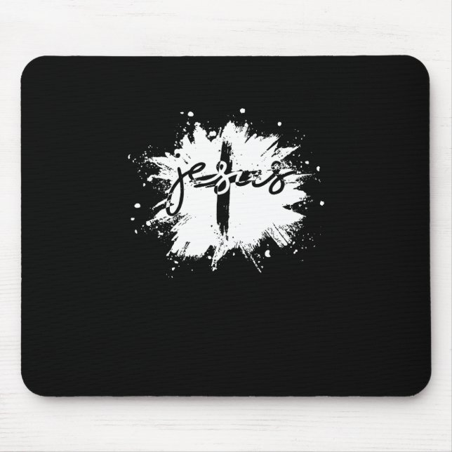 Jesus Christ Cross Crucifix Religion Christianity Mouse Mat (Front)