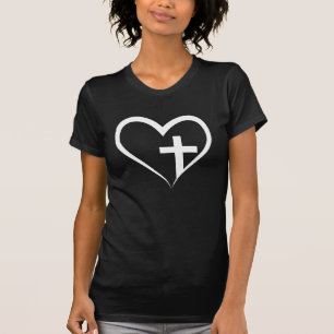 Jesus Christ. Cross heart. Christian Faith design T-Shirt