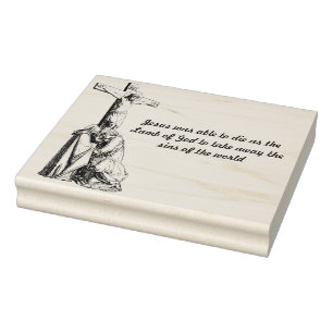 Jesus Christ cross Lamb Of God Quote Rubber Stamp